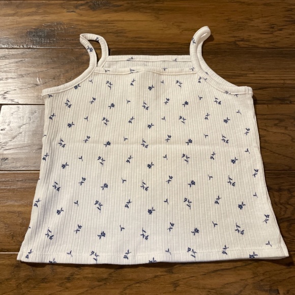 Old Navy kids tank top ribbed blue floral print size XL 14-16 - Picture 7 of 9